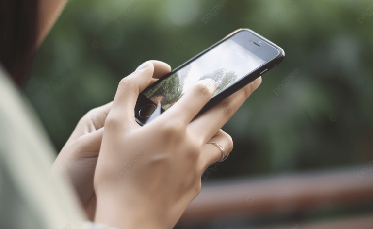 スマホを見る女性